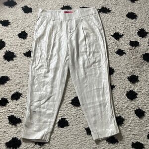 Alice + Olivia size 4 Shimmering grey metallic white pants